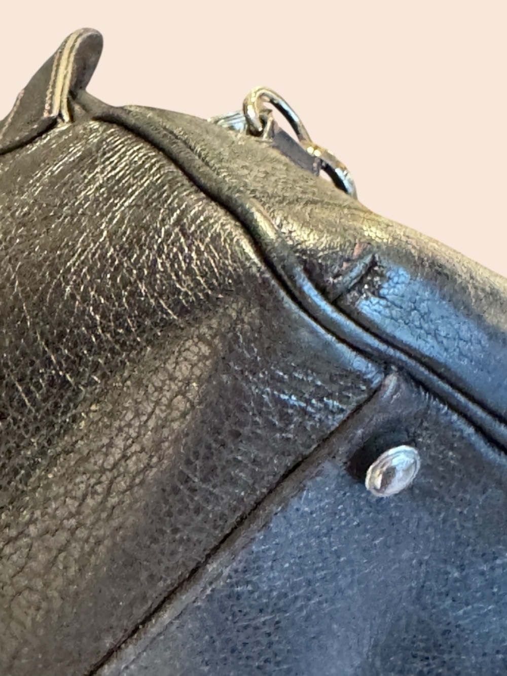 Cartier Black Leather Bag Embossed Logo - Picture 9 of 16